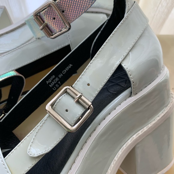 YRU/platform baby blue rave disco heels - Picture 4 of 6